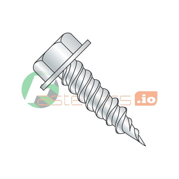 Newport Fasteners Sheet Metal Screw, #6 x 3/8 in, Zinc Plated Steel Hex Head Hex Drive, 10000 PK 195852 - main
